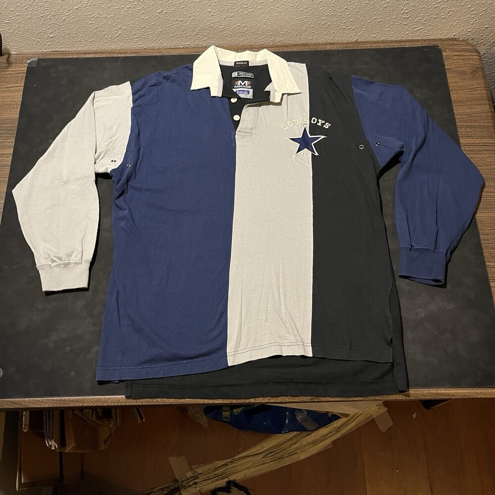 Vintage Dallas Cowboys NFL Football Jersey Rugby Color Block